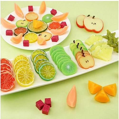 仿真水果塑料水果切西瓜片草莓片芒果家居装饰儿童玩具教具幼儿园