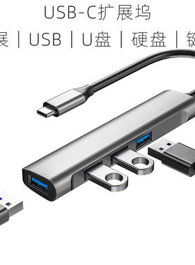 PVOTLE 适用中兴二合一5G云电脑W200DS/W201DS平板转换器USB转接头分线器Type-C扩展坞外接U盘键盘鼠标拓展器