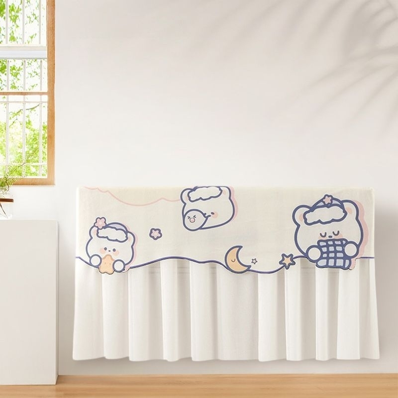 卡通暖气片防尘罩新款护罩全包盖布家用老式防熏遮挡装饰罩定制