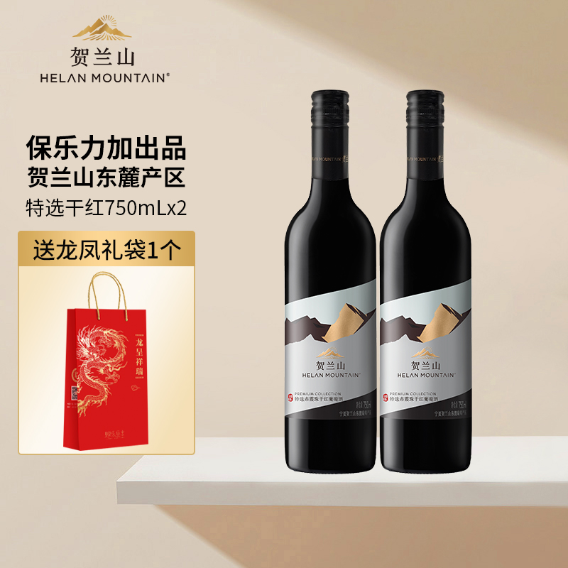 贺兰山特选干红双支送礼袋