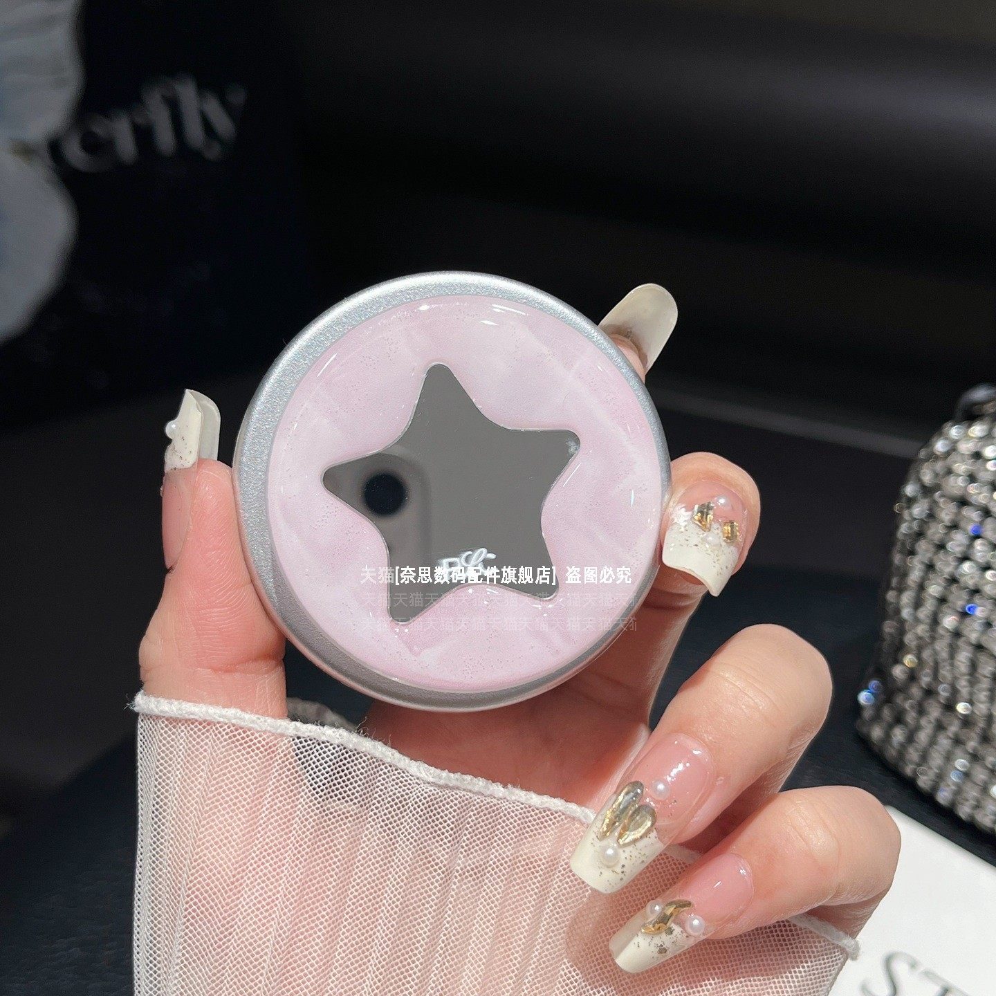 星星镜子手机支架磁吸款强力吸附MagSafe伸缩气囊补妆镜背贴五角星高清镜面高级好看桌面追剧底座架磁力圈壳,3C数码配件,手机支架/手机座,淘宝优惠券,粉丝福利购,淘宝优惠卷