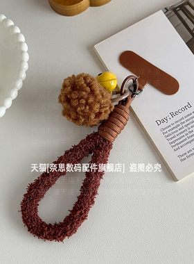 带铃铛毛球毛绒手绳秋冬暖手