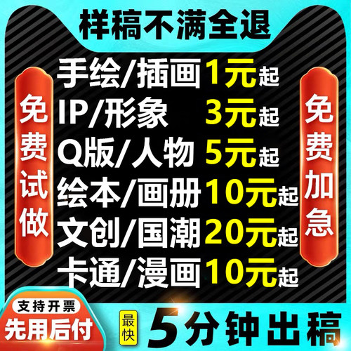 手绘插画设计卡通包装定制代画