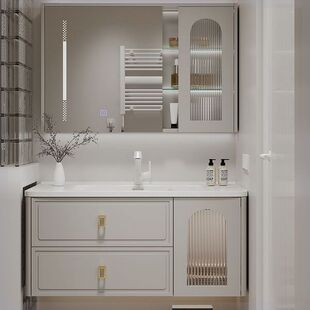 法式橡木烤漆78/88/98/108/118CM浴室柜陶瓷一体盆洗漱台洗脸盆