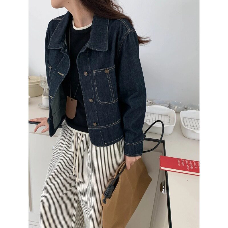 赴裳2026撞色明线牛仔外套