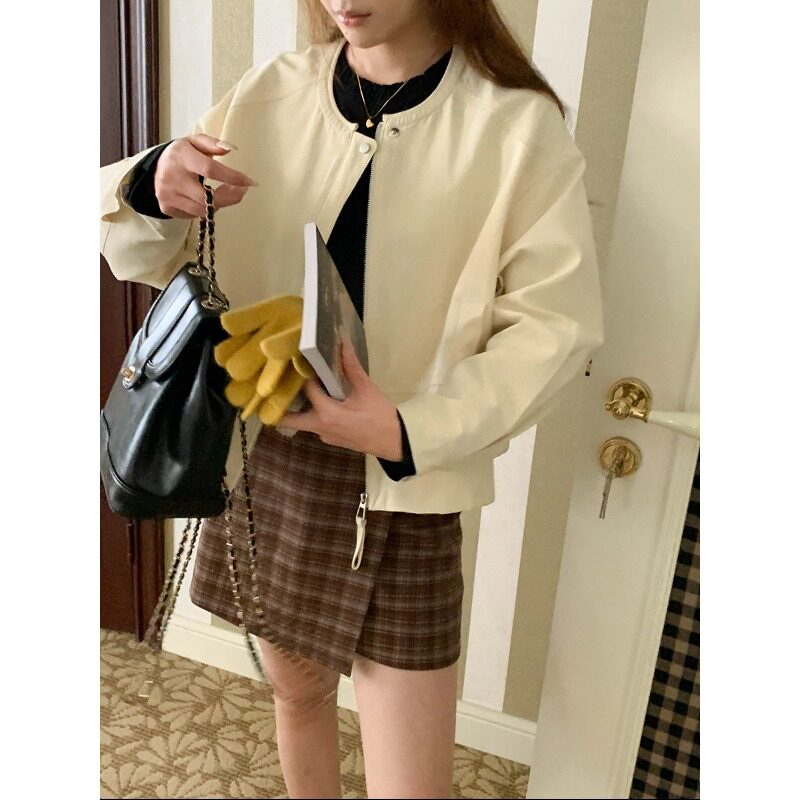 赴裳 2026新款  早春新款 天丝棉简约工装风夹克圆领外套女士女装