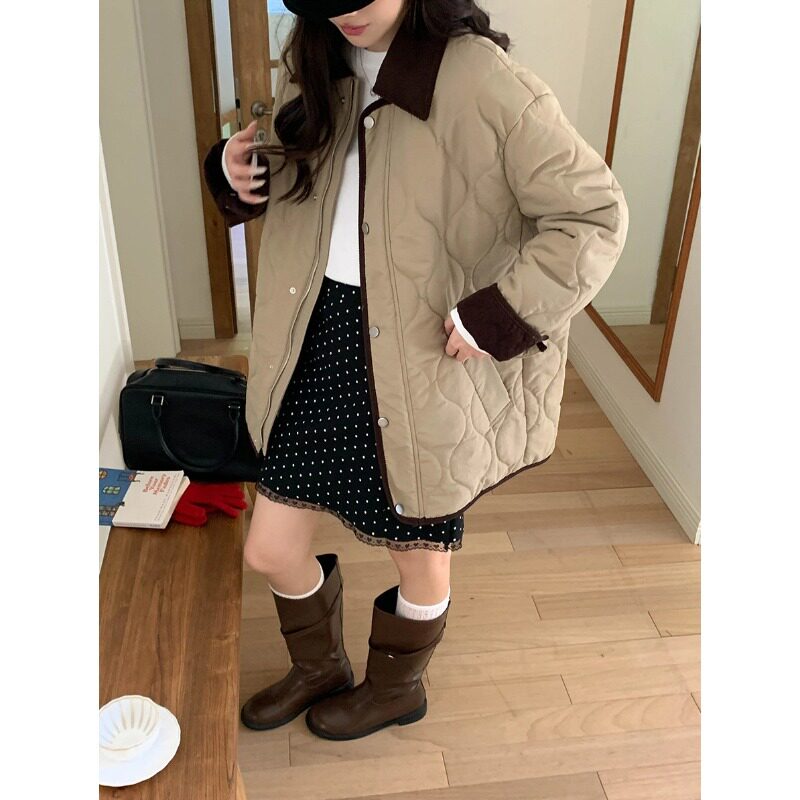 赴裳2026韩系撞色棉服