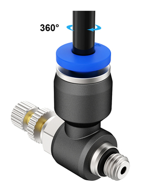 蓝色气管接头节流阀SL4-M5/6-01调节阀SL8-02调压阀SL10-03/12-04