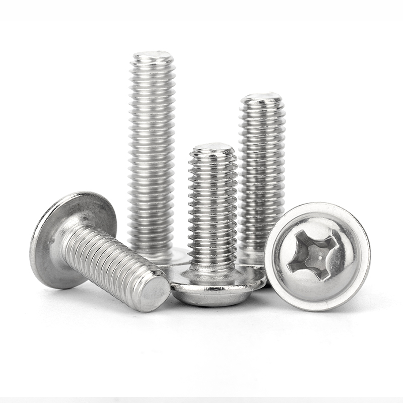304不锈钢十字圆头带垫螺丝电子盘头电脑螺钉带介机丝2M2T.5M3M4M
