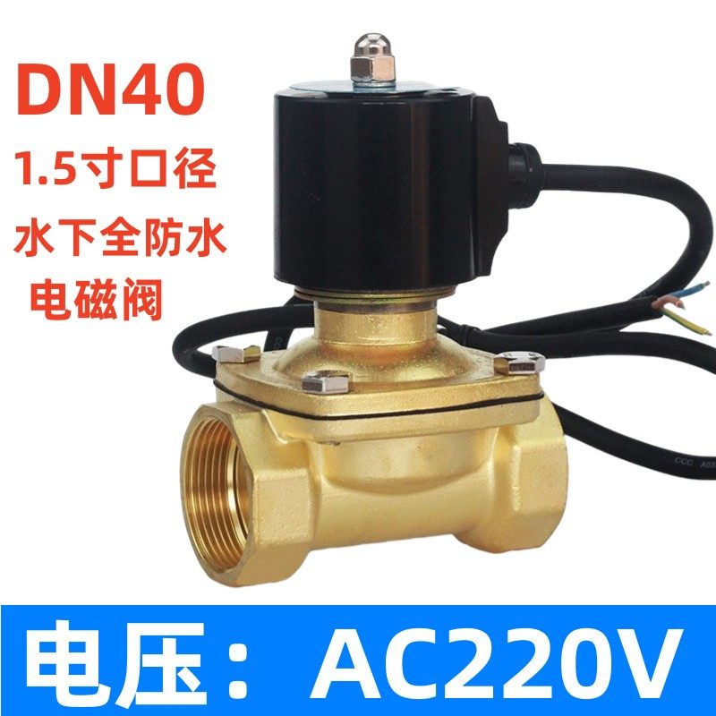 DN40电磁阀220v控制开关阀2W400-40货车淋水常闭电磁控制阀dc24v
