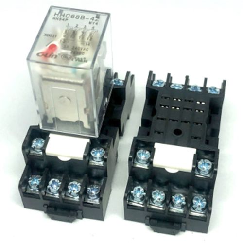 欣灵HHC68B-4Z HH54P-L MY4 AC220V/110/380V 24V 带灯中间继电器