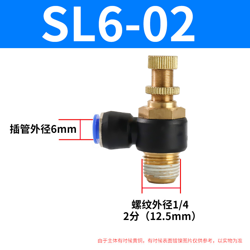 SL6-01/SL8-M5/SL4-02/SL10-03/SL12-01气动接头L型节流可调速阀