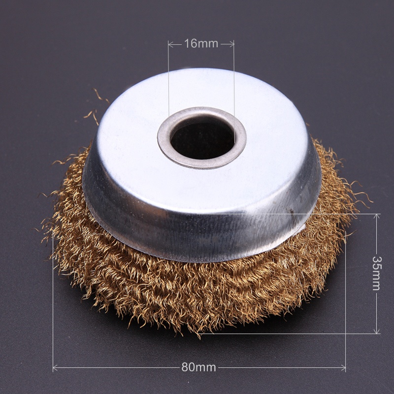 碗型铜丝轮 纯铜丝刷打磨抛光片 100 125角磨机配件碗形抛光轮
