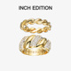 EDITION浪漫交织麻花套戒可叠戴情侣款 套装 时尚 INCH 二枚入