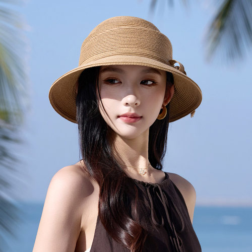 夏季千金风草编防晒帽