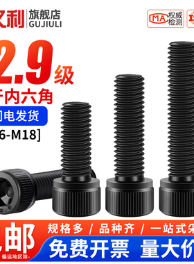 12.9级高强度全牙内六角螺丝钉圆柱杯头全扣螺杆合金钢M3M4M18M20