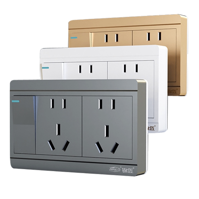 16A大功率明装插座带开关1开10孔