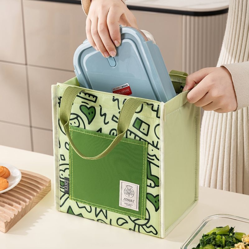 新款便当包保温手提饭盒袋女铝箔加厚大容量学生上班族便携防水包