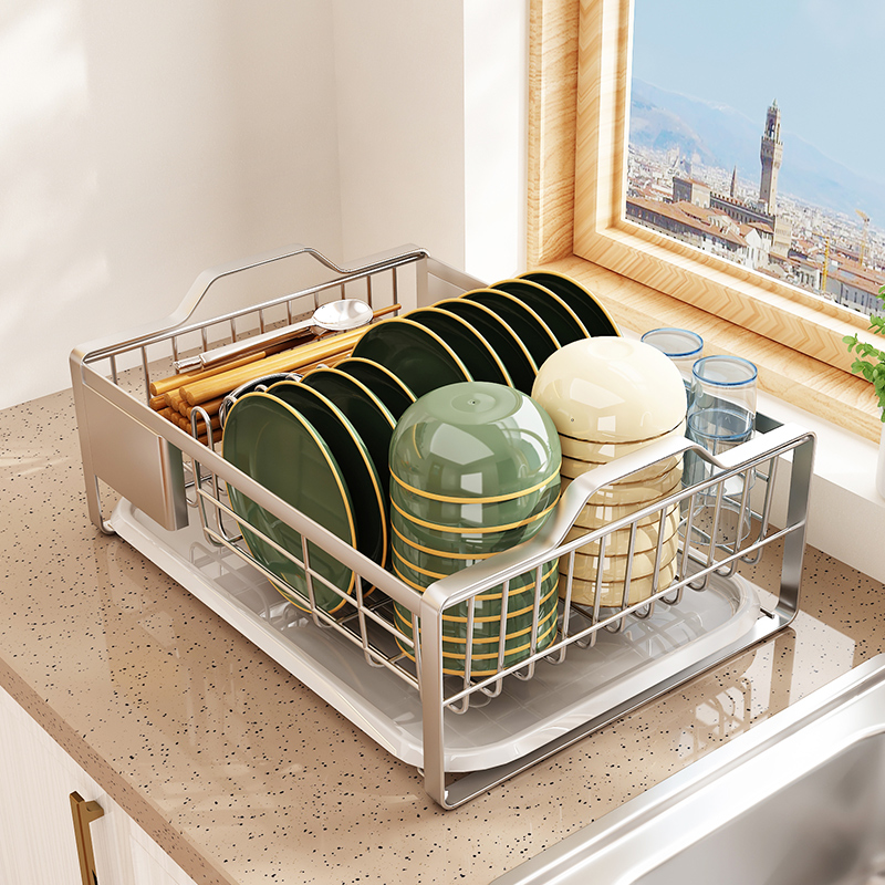 碗架沥水架304不锈钢碗碟架放碗盒家用台式沥水篮厨房置物架
