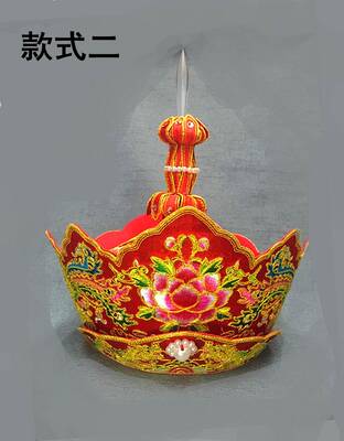 特卖苏绣盘金黄红唐僧帽毗卢帽五佛冠铁盒子包邮
