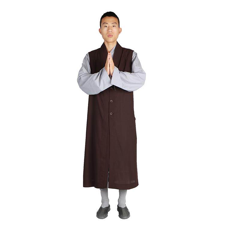 僧服伽蓝褂男女夏季薄款多丽丝麻纱出家僧人和尚服无袖中褂伽兰褂
