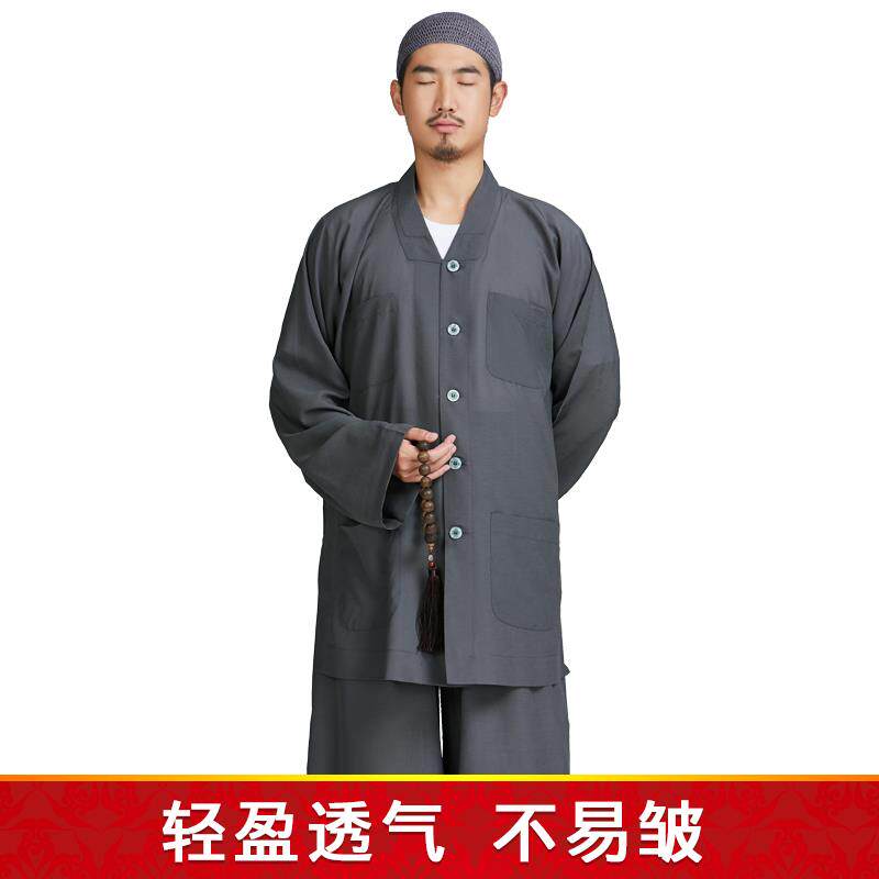 特卖弘通包邮 僧服短褂夏季冰纱 套装和尚服男僧衣比丘尼透气冰丝