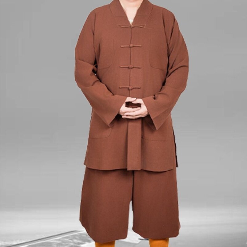 特价春秋僧服棉麻厚款免绑腿短褂套装和尚服男女款比丘尼僧人僧衣