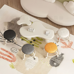 万向轮小凳子静音移动家用滑滑凳客厅茶几矮凳