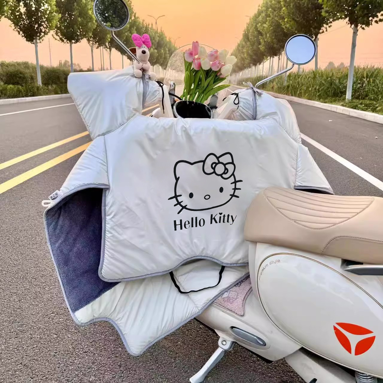 kitty电车挡风被加绒加厚