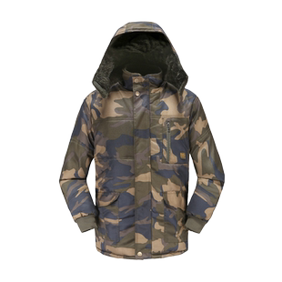军大衣冬季加绒加厚迷彩棉服男款棉衣外套劳保棉袄防寒冷库工作服