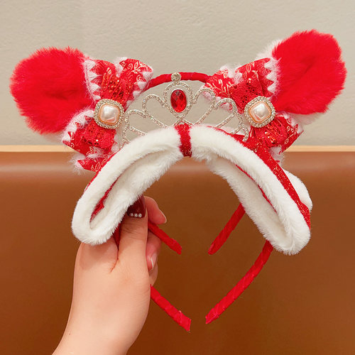 新年头饰儿童发箍2025新款女童可爱公主发卡宝宝过年喜庆头箍发饰