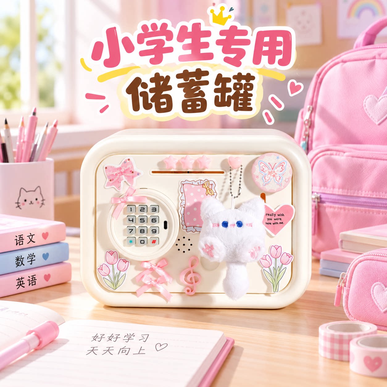 小学生专用密码储蓄罐玩具多功能DIY保险箱女孩创意实用生日礼物