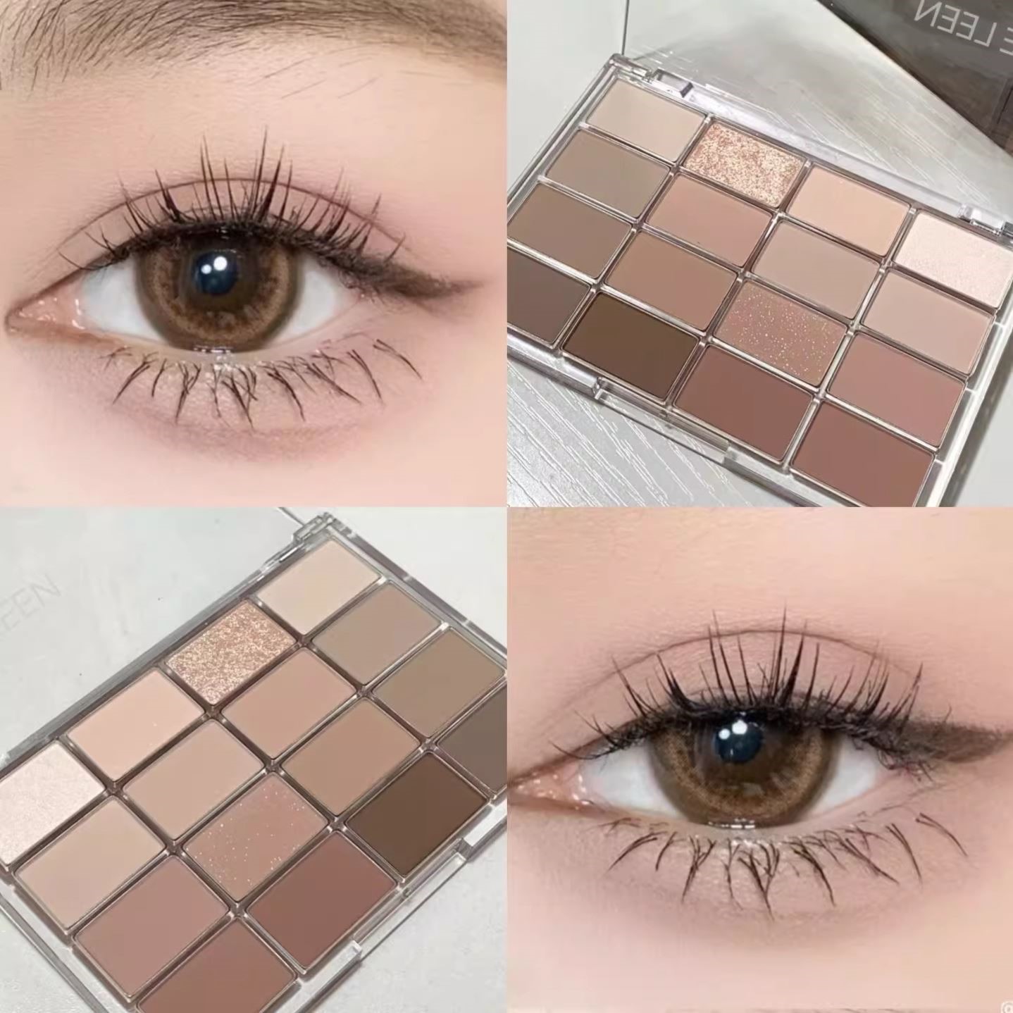 韩系眼影盘16色珠哑光粉色大地提亮卧蚕日常淡妆低饱和裸色伪素颜