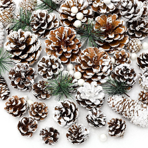 天然干松果松塔圣诞挂件