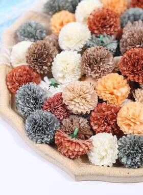 4cm丁香花朵花头 绣球刺菊仿真花假花绢花 diy手腕花胸花花环材料