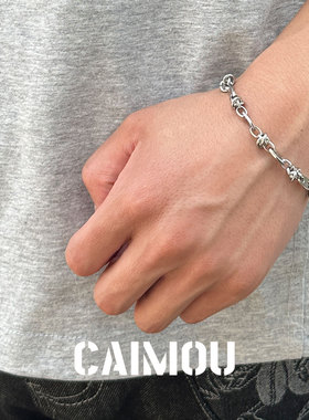 CAIMOU钛钢猪鼻手链男士饰品小众
