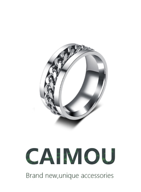 情侣小众设计欧美风高级钛钢戒指