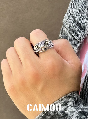 CAIMOU灵蛇开口戒男小众设计戒指