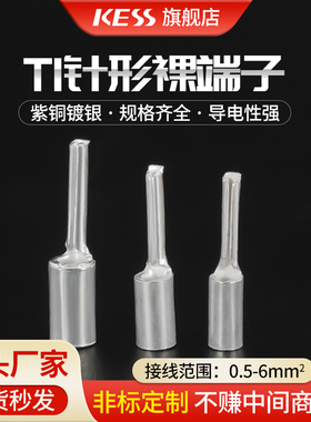 IT1.5-2针型裸端子冷压端子实心针形接线端子线耳铜鼻子插针端头