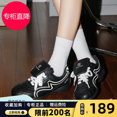 ZHR则则李昊同款厚底德训鞋女款2026春季黑色鞋子轻便运动赛车鞋