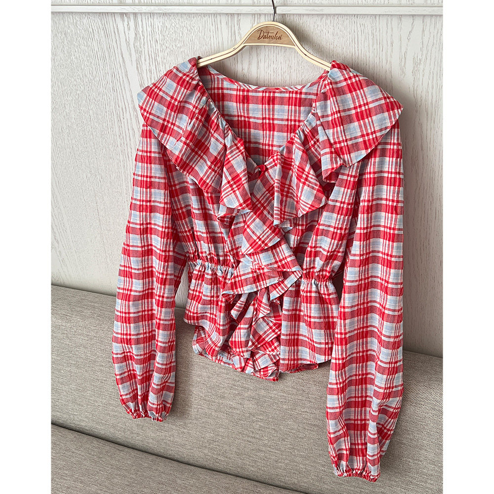 大头黑常规韩系风格长袖棉衬衫