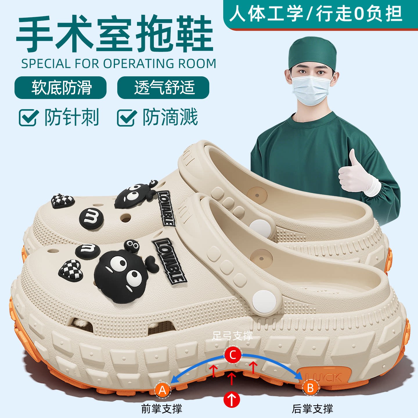 手术室拖鞋静音洞洞鞋女款2025新