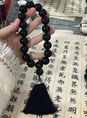 中国风绕指柔禁欲系手持黑曜石手串网红同款佘太翠汉服把件文玩