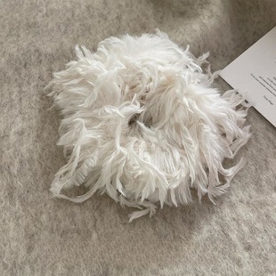 超仙氛围感毛毛发圈女法式高级感发绳毛绒头绳丸子头花发饰品秋冬