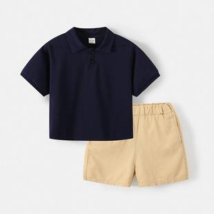 短裤 T恤潮童两件套 POLO衫 夏款 男童夏季 韩版 套装 短袖 洋气新款