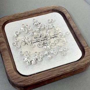 S999足银重工拉丝系列猫眼圆珠Diy饰品配件项链手链串珠 隔珠散珠