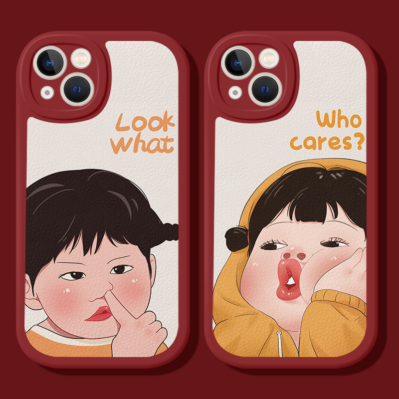 适用iPhone16promax手机壳苹果15promax创意可爱16plus搞笑女孩14pro有趣13恶搞16pro闺蜜手机壳皮质高级感