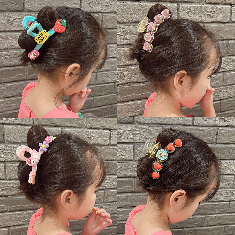 어린이용 볼 헤드 클립 어린 소녀 머리 뒤 상어 클립 머리 장식 소녀 머리핀 여름 머리핀 머리 장식