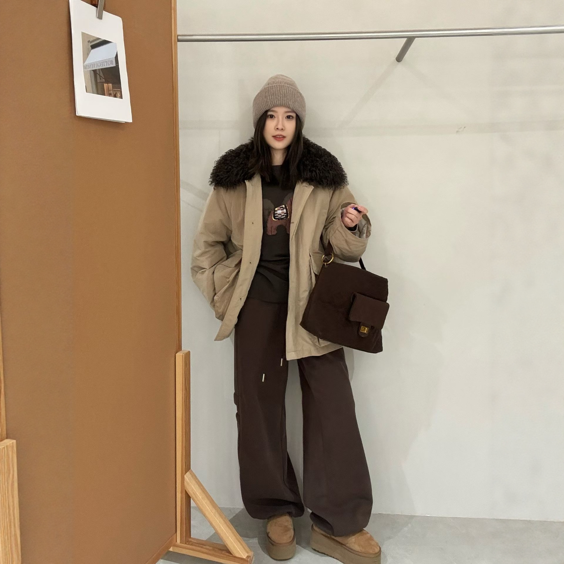 LM家高品  冬季新品大牌工装风超百搭可拆卸毛领派克羽绒服