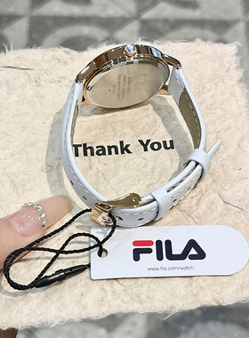 FILA斐乐手表女款初高中大学生考试简约时尚白色石英腕表礼盒6160
